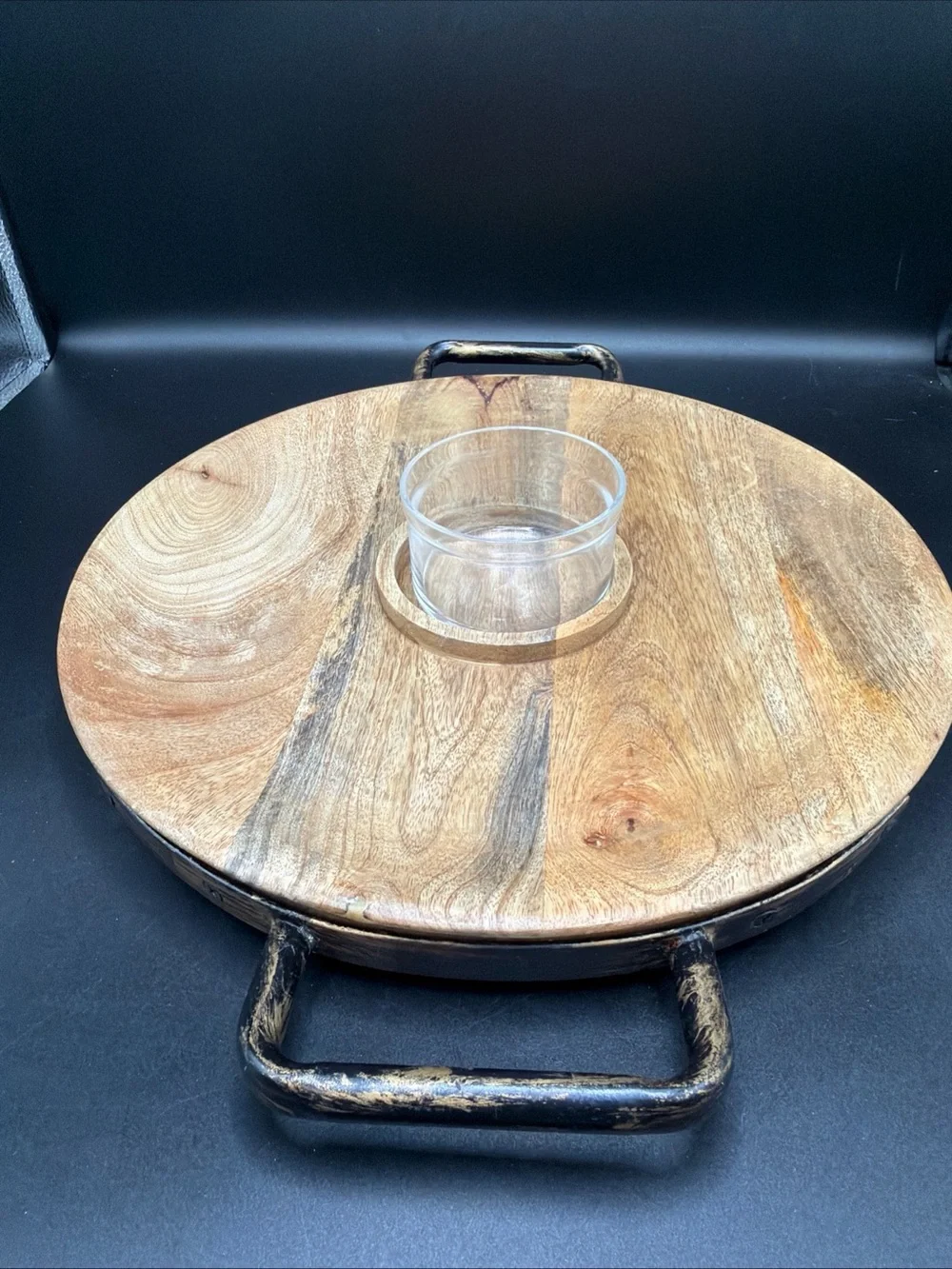 The Global Market Kitchen Collection Chip And Dip 13” Wooden Tray